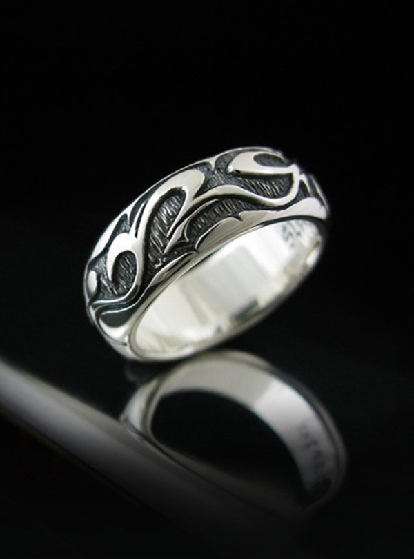 Black Surge silver ring